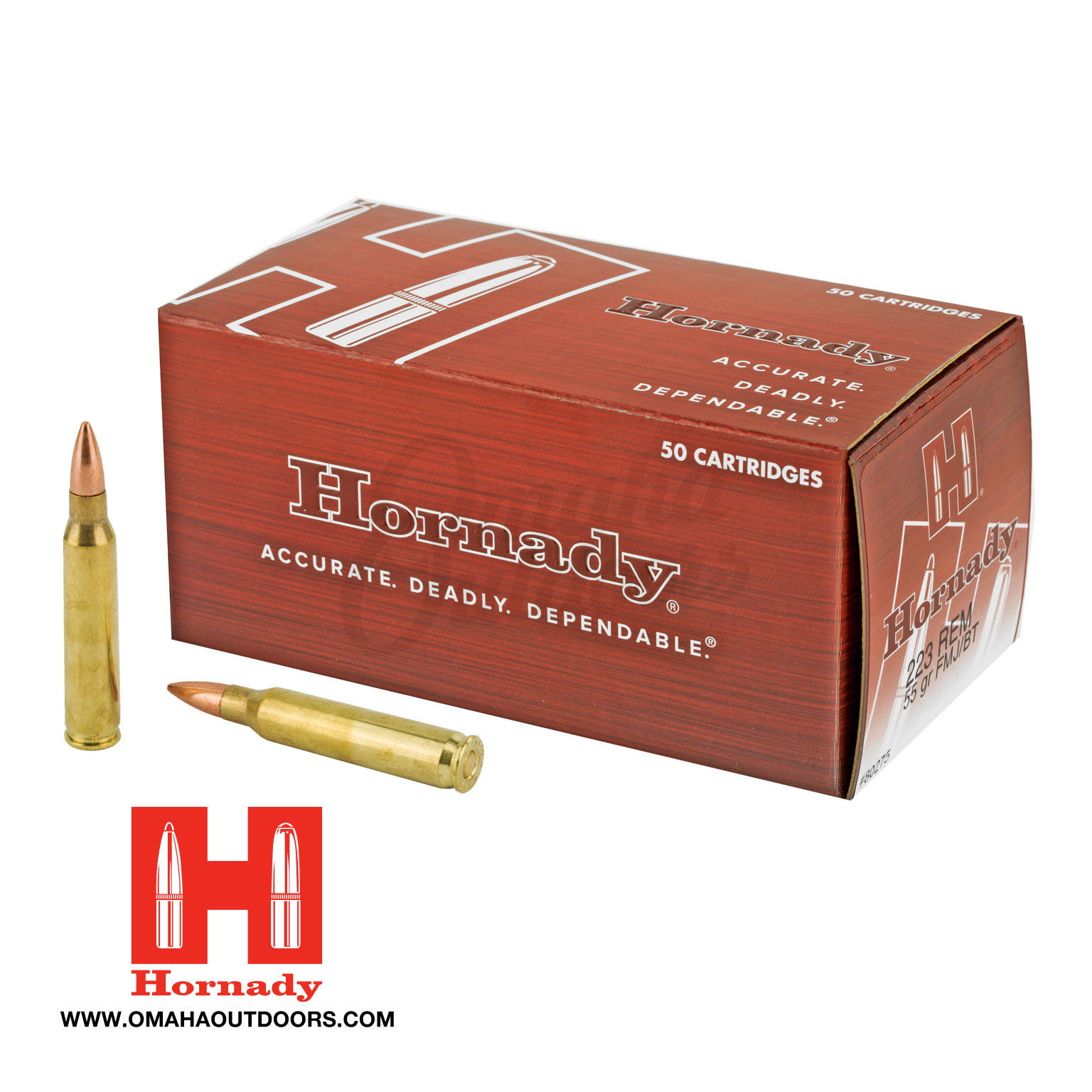 Hornady 223 55gr FMJ/BT 50 Rounds - Omaha Outdoors