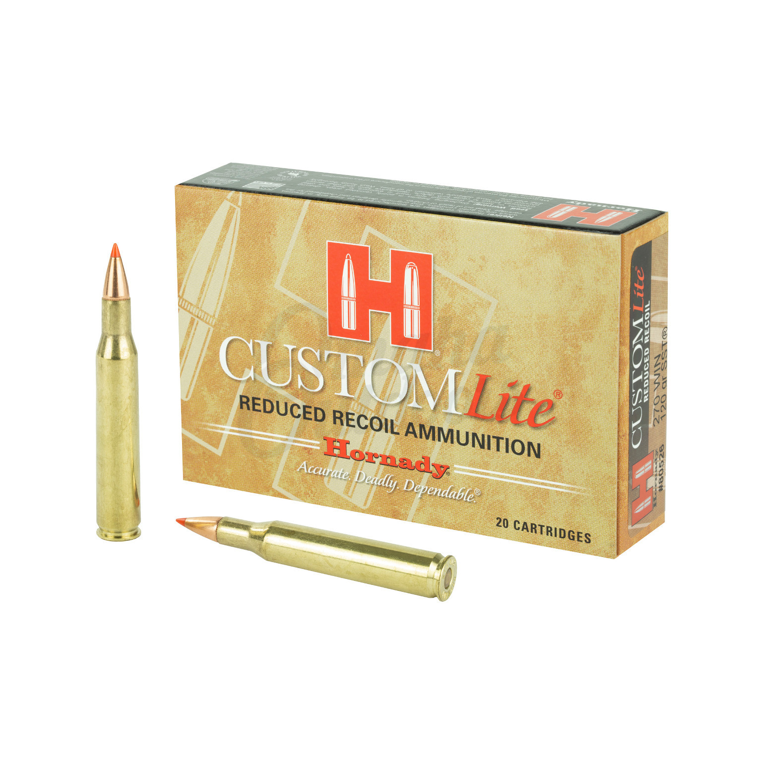 Hornady Custom Lite Ammo 270 Winchester 120 gr SST 20 Round Box 80526