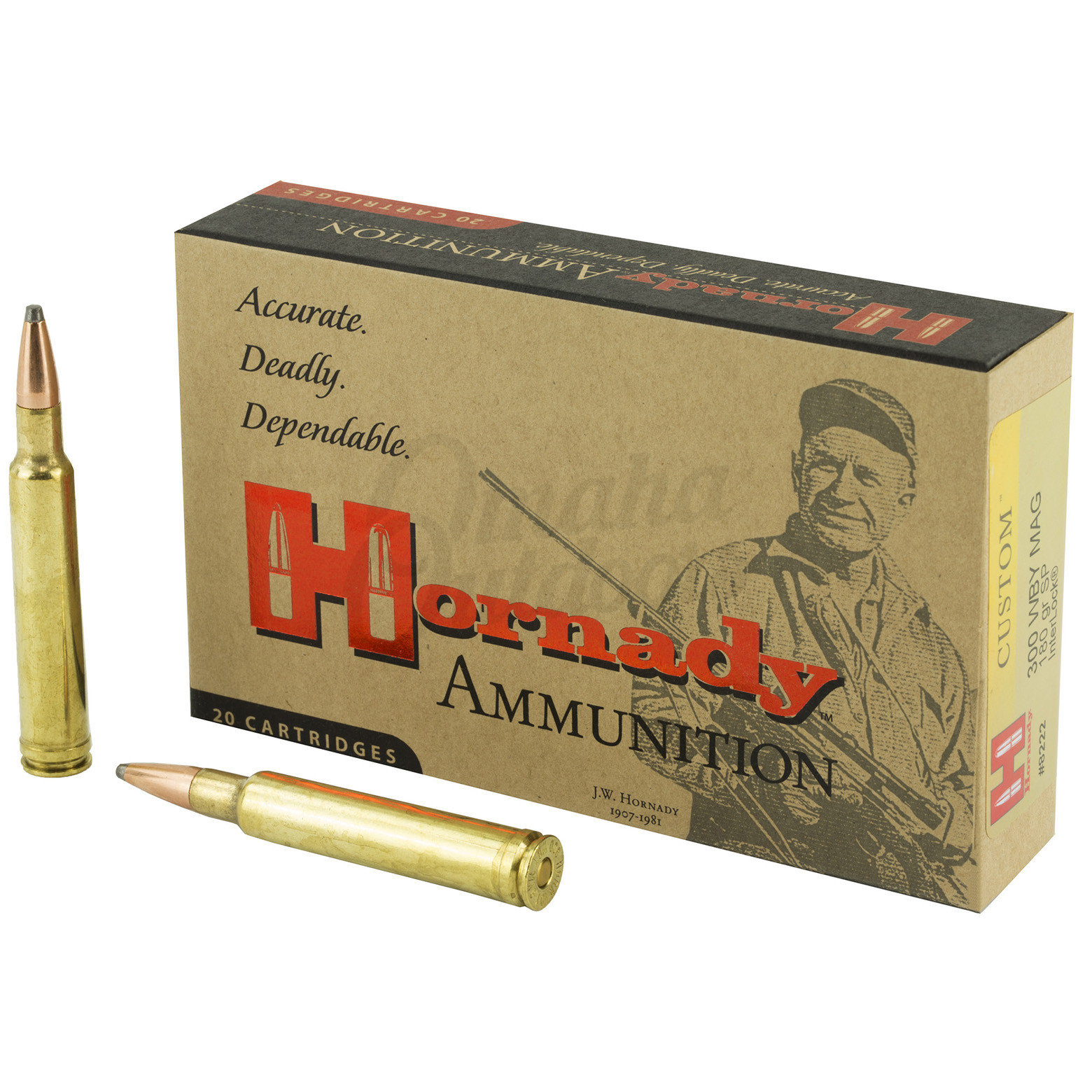 Hornady Custom Ammo 300 Wby Mag 180 gr InterLock SP 20 Round Box 8222 ...