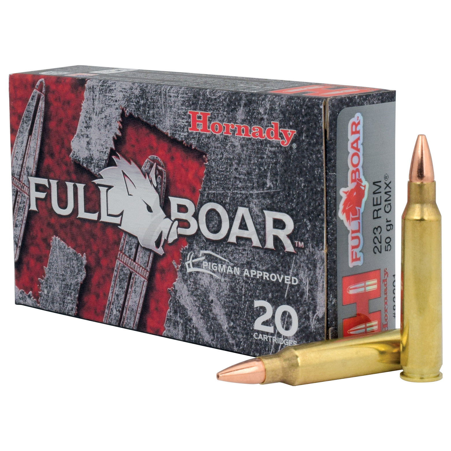 Hornady Full Boar Ammo 223 Remington 50 gr GMX 20 Round Box 83291 ...