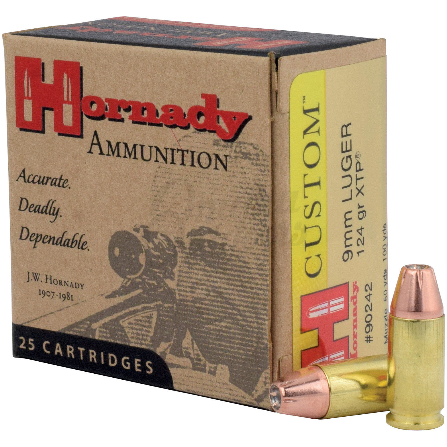 Hornady Custom 9mm Luger 124 Grain XTP 25 Rounds - Omaha Outdoors