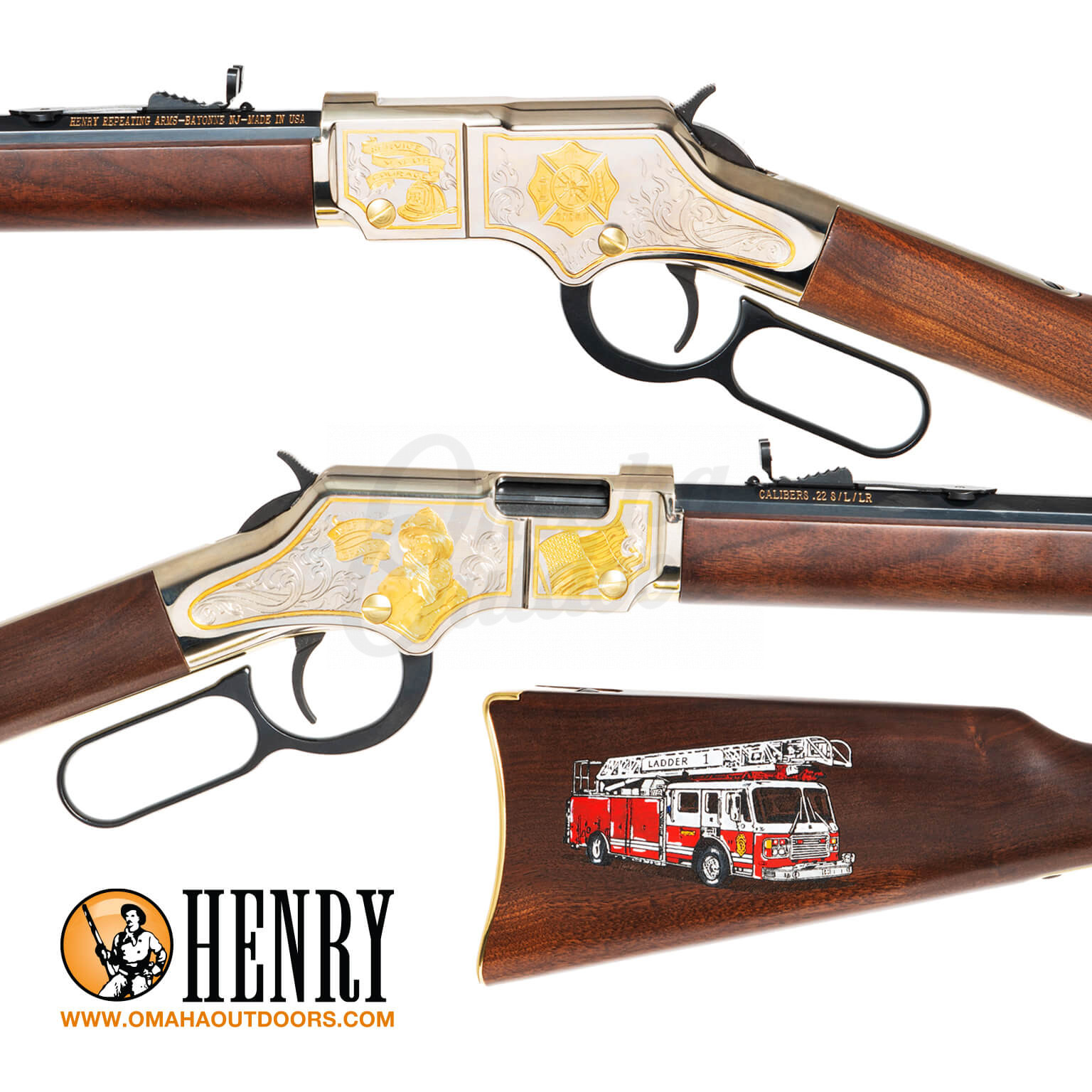 Henry Golden Boy Firefighter Tribute Edition 16 Rd 22 Lr Lever Action Rifle