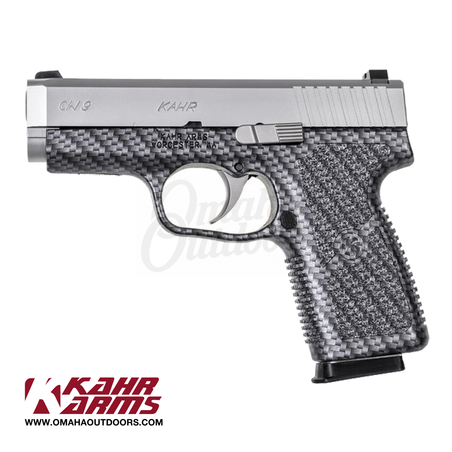 Kahr Cw9 Carbon Fiber Pistol 7 Rd 9mm Stainless Slide Omaha Outdoors 7662