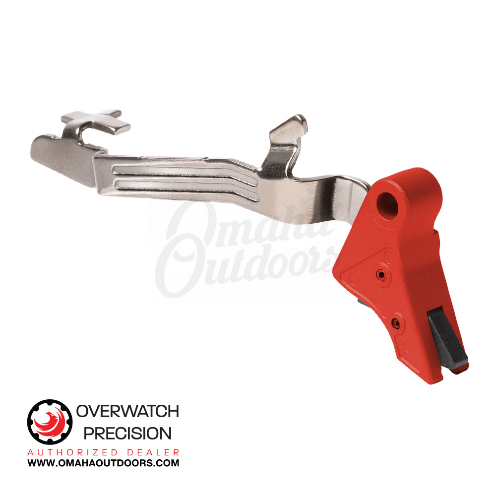 Overwatch Precision PolyDAT Trigger For Glock 43 43X 48 Rosso Red / Black