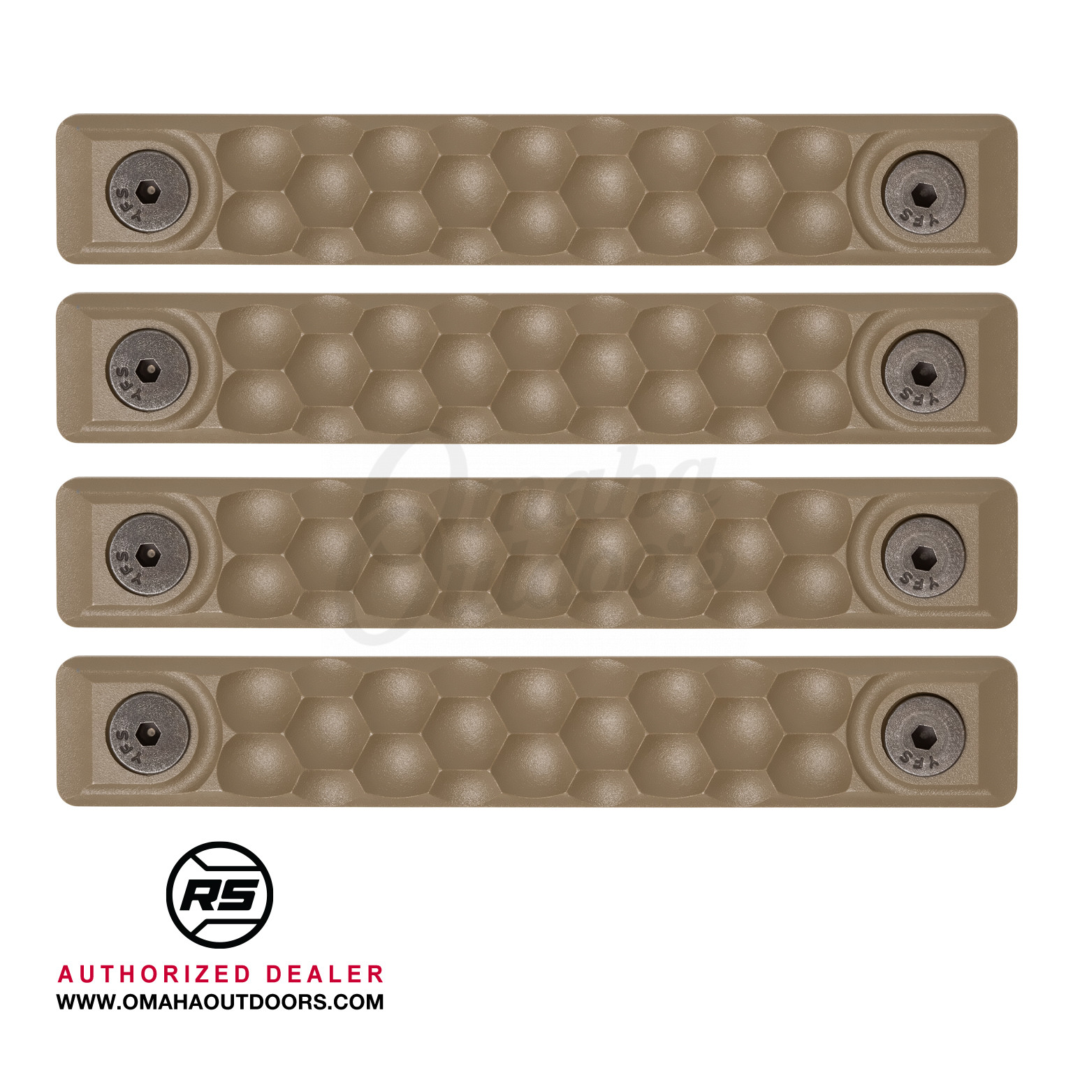 RailScales HTP Honeycomb KeyMod 5 Hole FDE Rail Cover 4 Pack