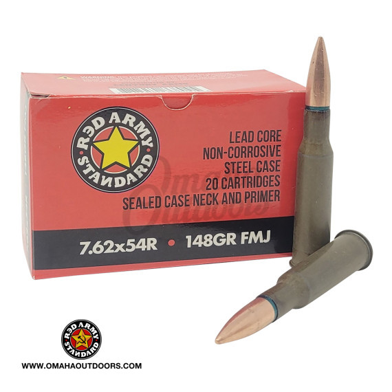 Red army standard 7 62x54r steel case 20 rounds omaha outdoors