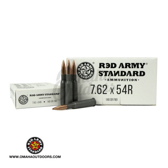 Red army standard 7 62x54r steel case 20 rounds