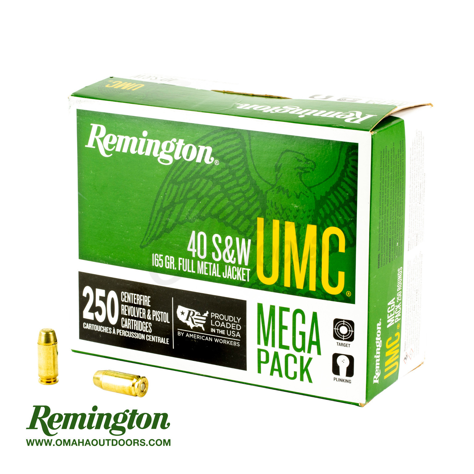 Remington UMC 40 S&W 165 GR FMJ 250 Rounds - Omaha Outdoors