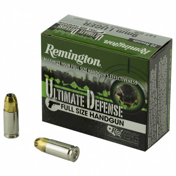 Remington Ultimate Defense 9mm Ammo 147 Grain BJHP 20 Rounds - Omaha ...