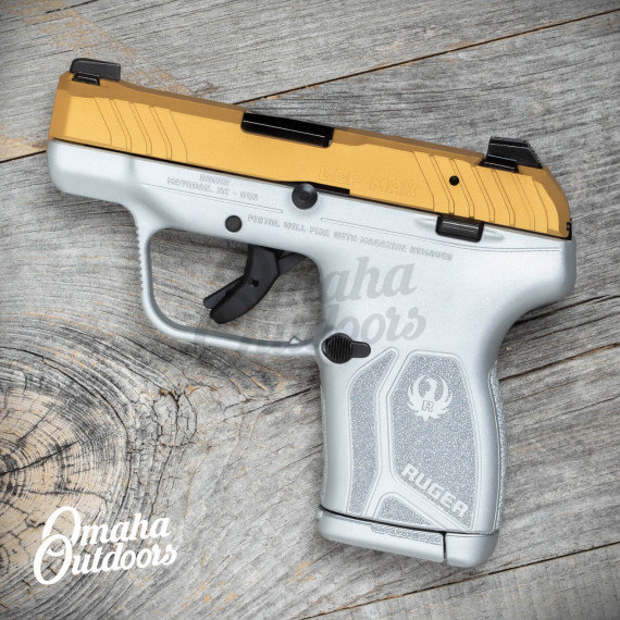 Ruger LCP MAX Satin Aluminum Pistol Gold Slide - Omaha Outdoors