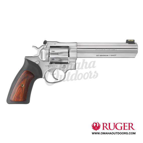 Ruger GP100 6 Inch Stainless Rubber Cushion Grip - Omaha Outdoors