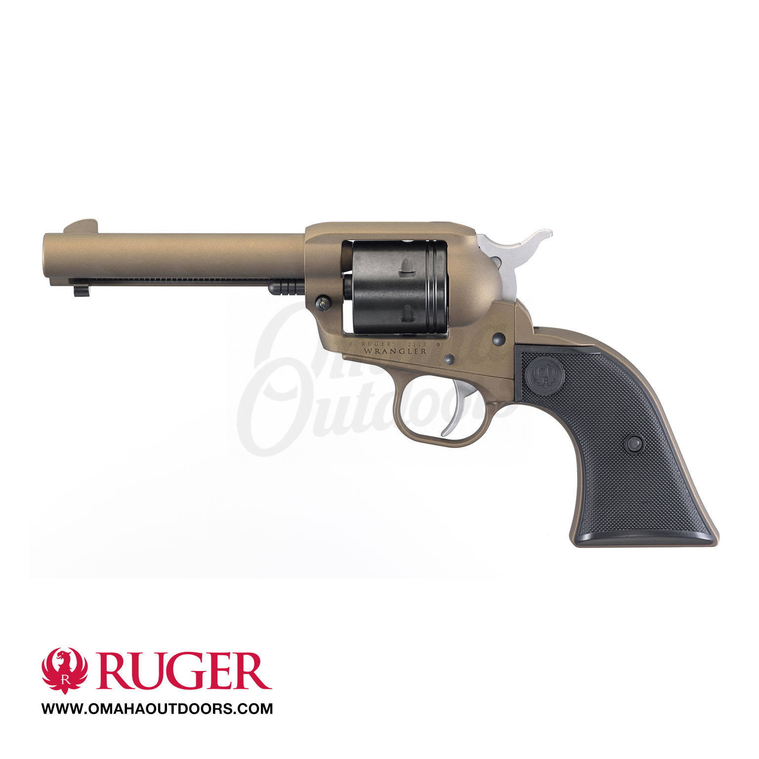 736676020041 Ruger Wrangler Burnt Bronze Single Action Revolver 22 LR 6 RD  - Omaha Outdoors