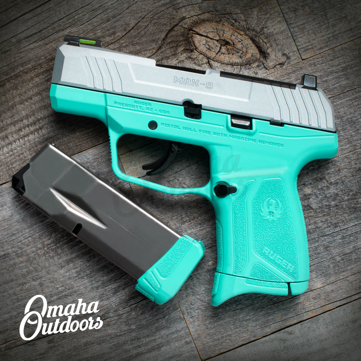 Ruger MAX 9 Pro Tiffany Blue 12 Round Pistol Satin Aluminum Slide - In ...