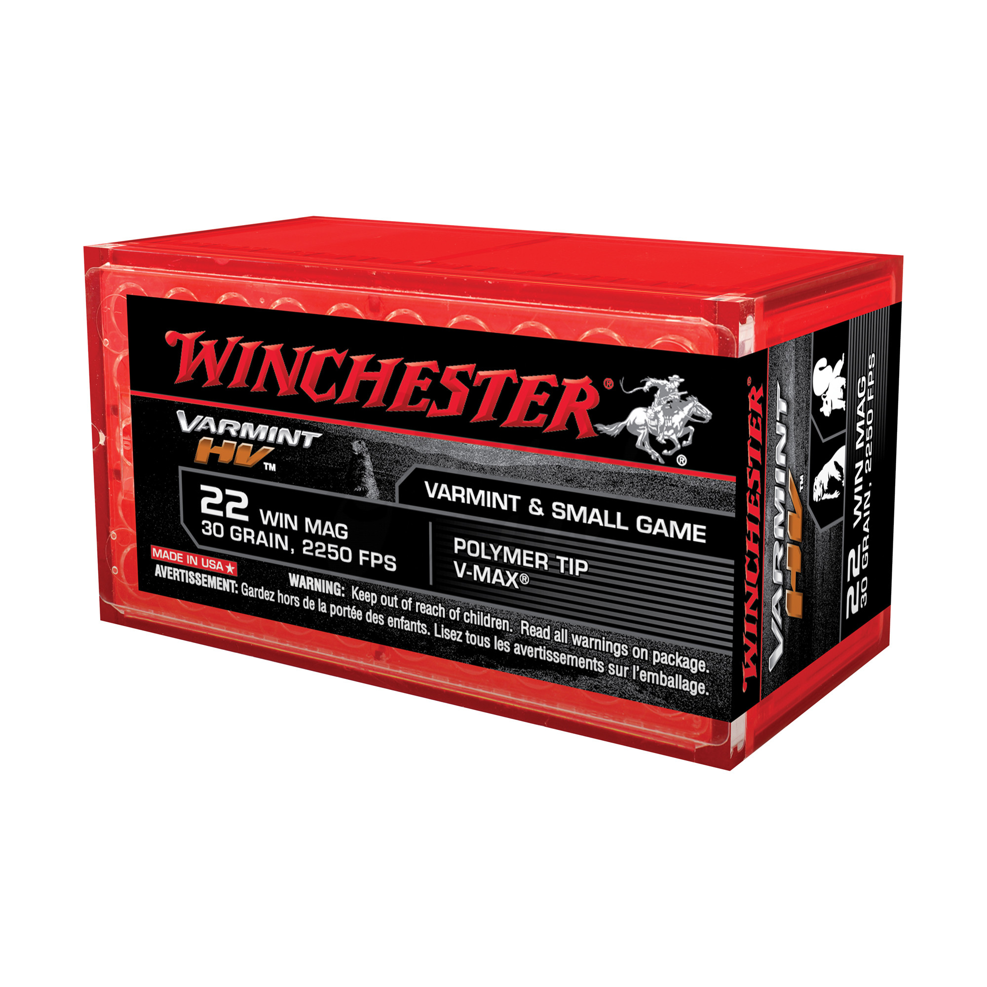 Winchester Varmint HV Ammo 22 WMR 30 gr Polymer Tip 50 Round Box ...