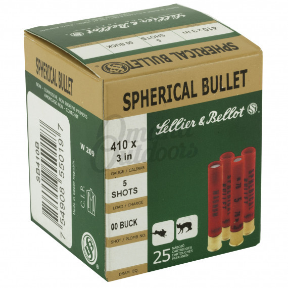 Sellier & Bellot Ammo 410 Bore 3 Inch 00 Buckshot 25 Round Box - Omaha ...