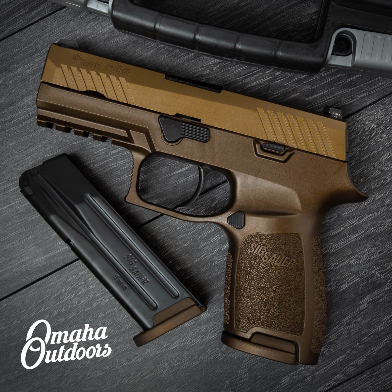 Sig P320 Compact Spartan Bronze Pistol 9mm Burnt Bronze Slide 15 Rd Night Sights Omaha Outdoors 9735