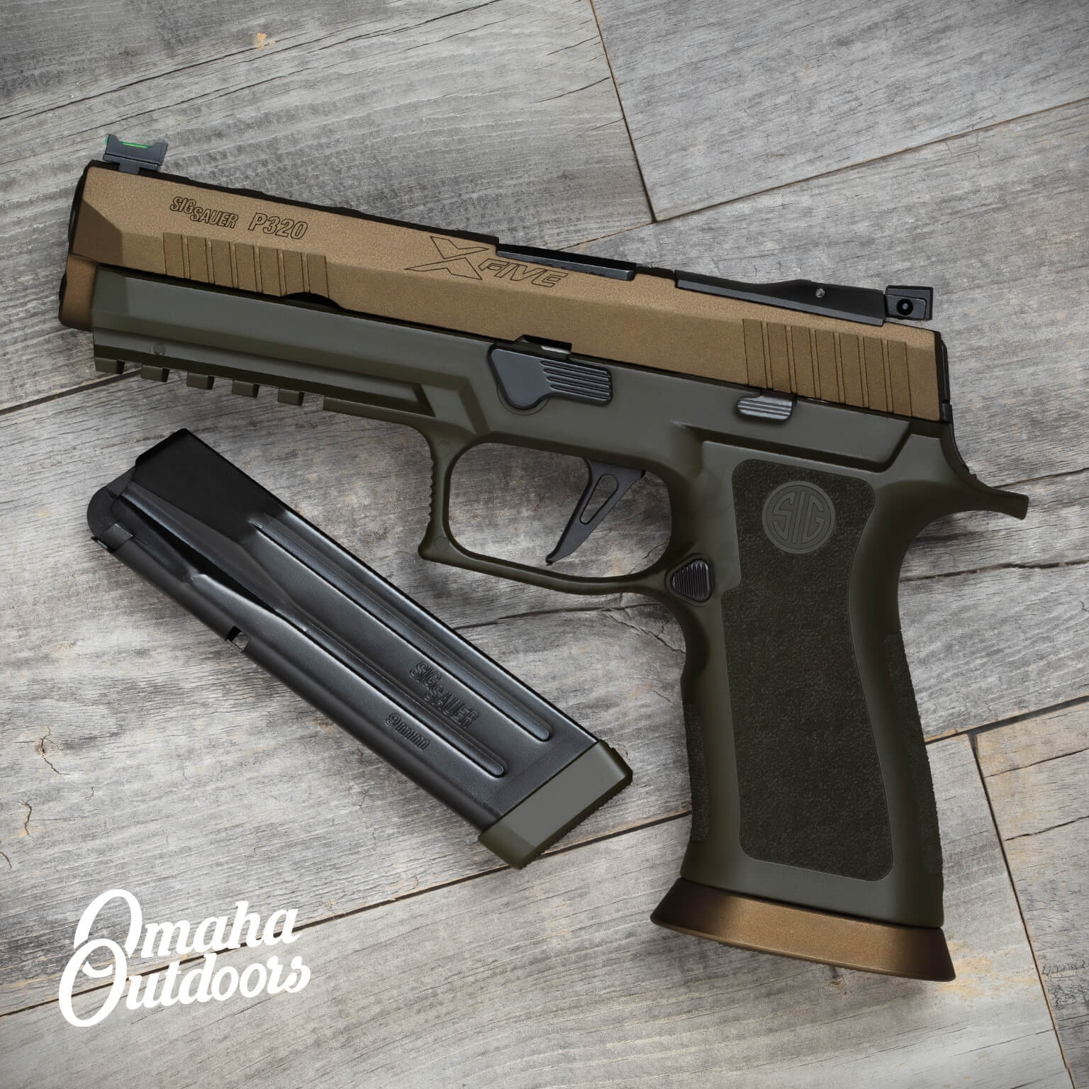 SIG P320 X5 Legion OD Green / Spartan Bronze Slide and Magwell - Omaha ...