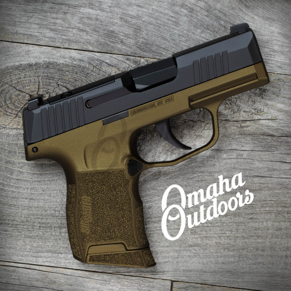 SIG P365 380 Burnt Bronze Vuurwapen Mag Release - Omaha Outdoors