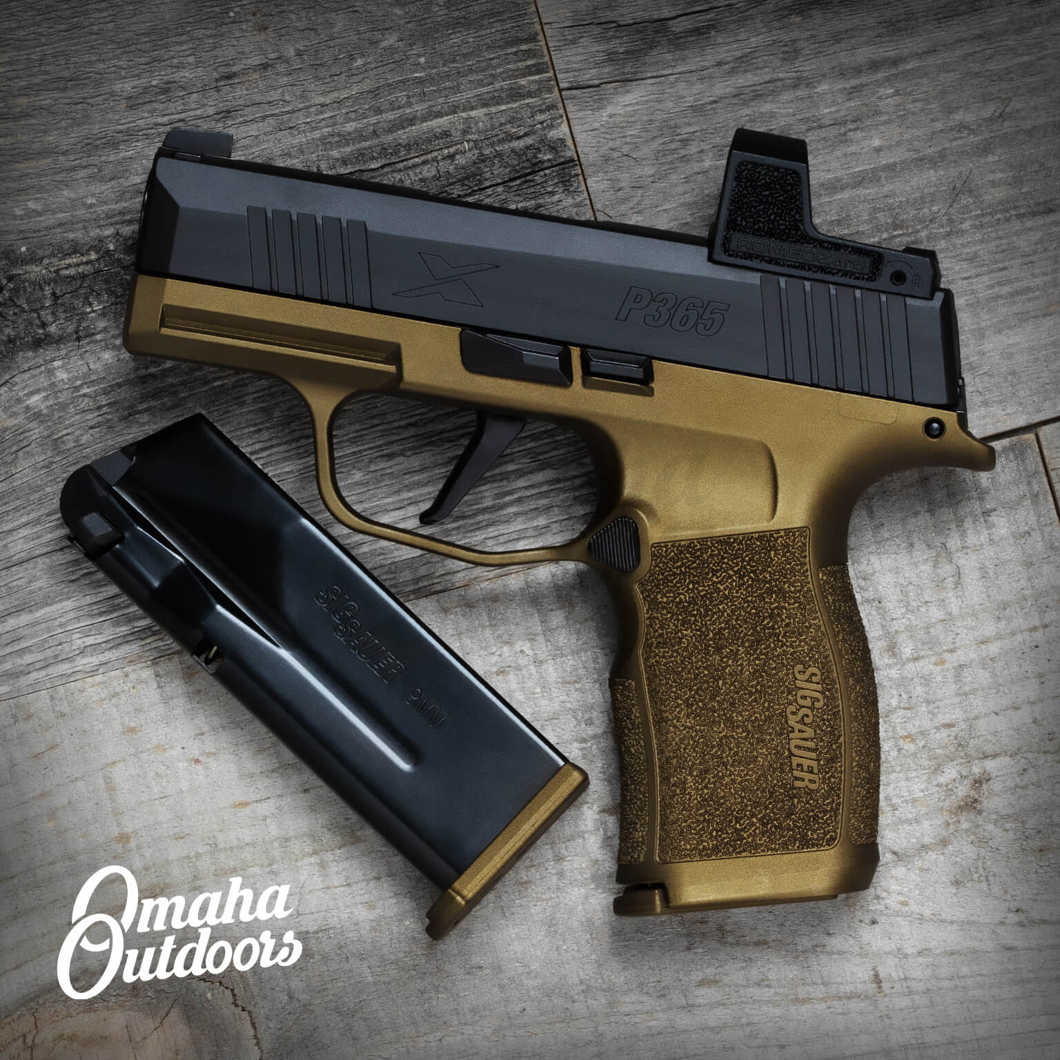 SIG P365X Burnt Bronze 12 RD Vuurwapen Mag Release Romeo Zero - Omaha ...