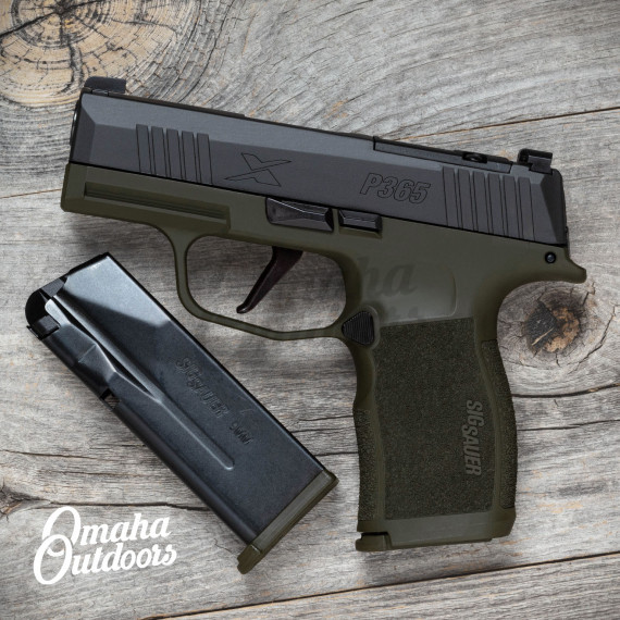 SIG P365X OD Green Vuurwapen Mag Release - Omaha Outdoors