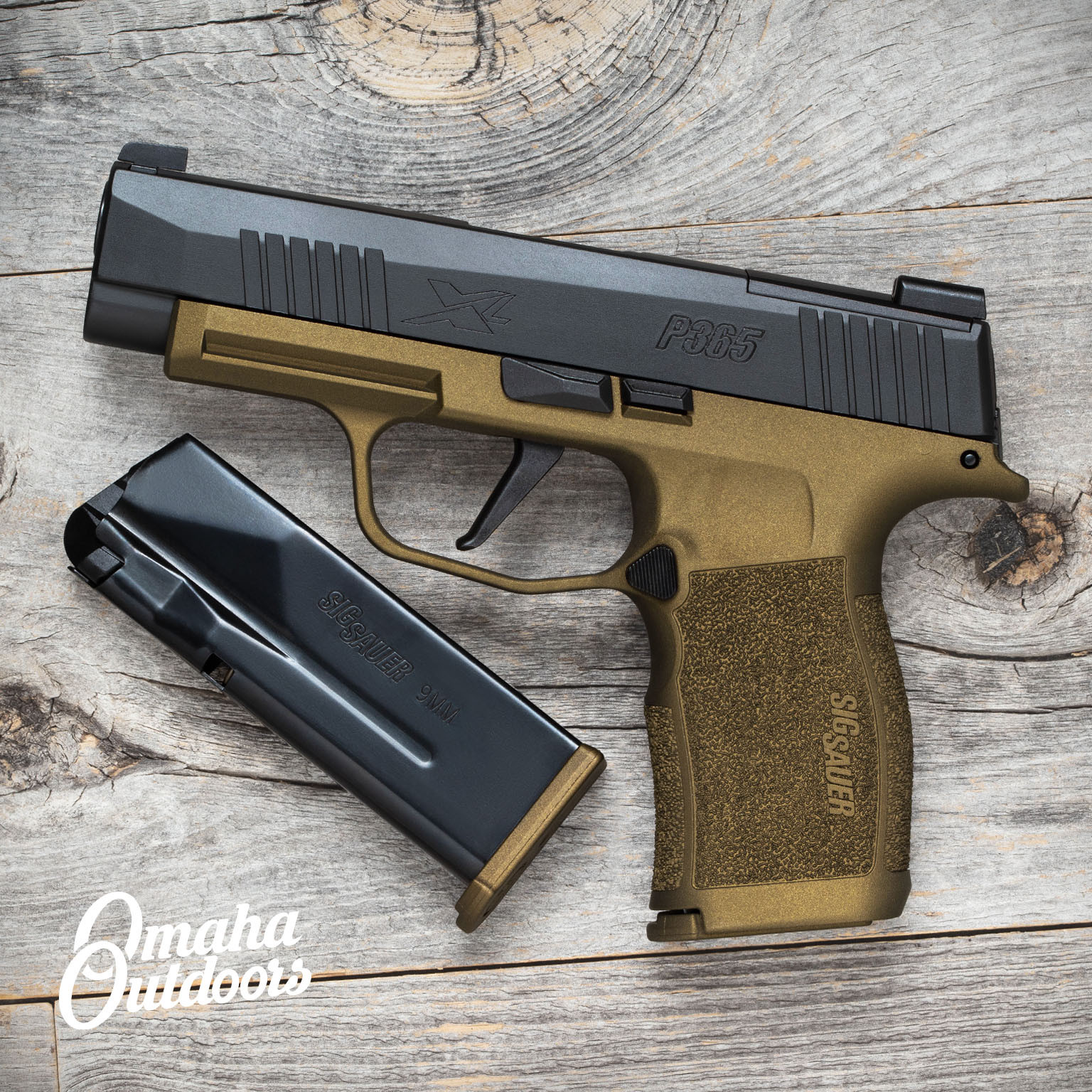 SIG P365 XL 12 RD 9mm Burnt Bronze Pistol Vuurwapen Magazine Release ...