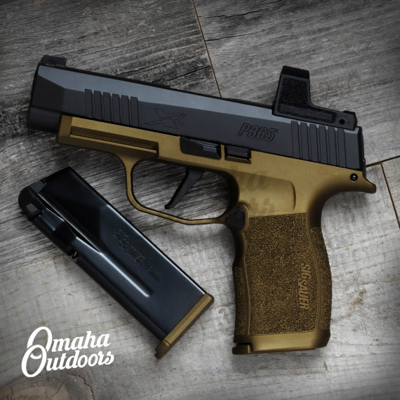 Sig P365 Xl Burnt Bronze Pistol 12 Rd 9mm Romeo Zero Vuurwapen Magazine Release Omaha Outdoors 