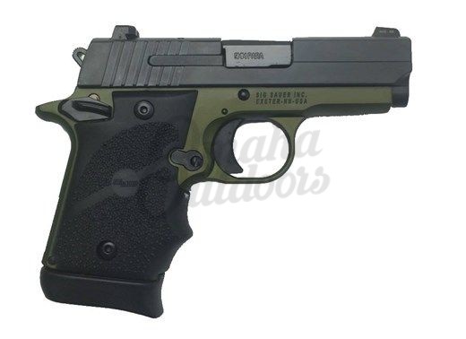 Sig Sauer P938 Talo Army Green Pistol 7 Rd 9mm Night Sights Omaha