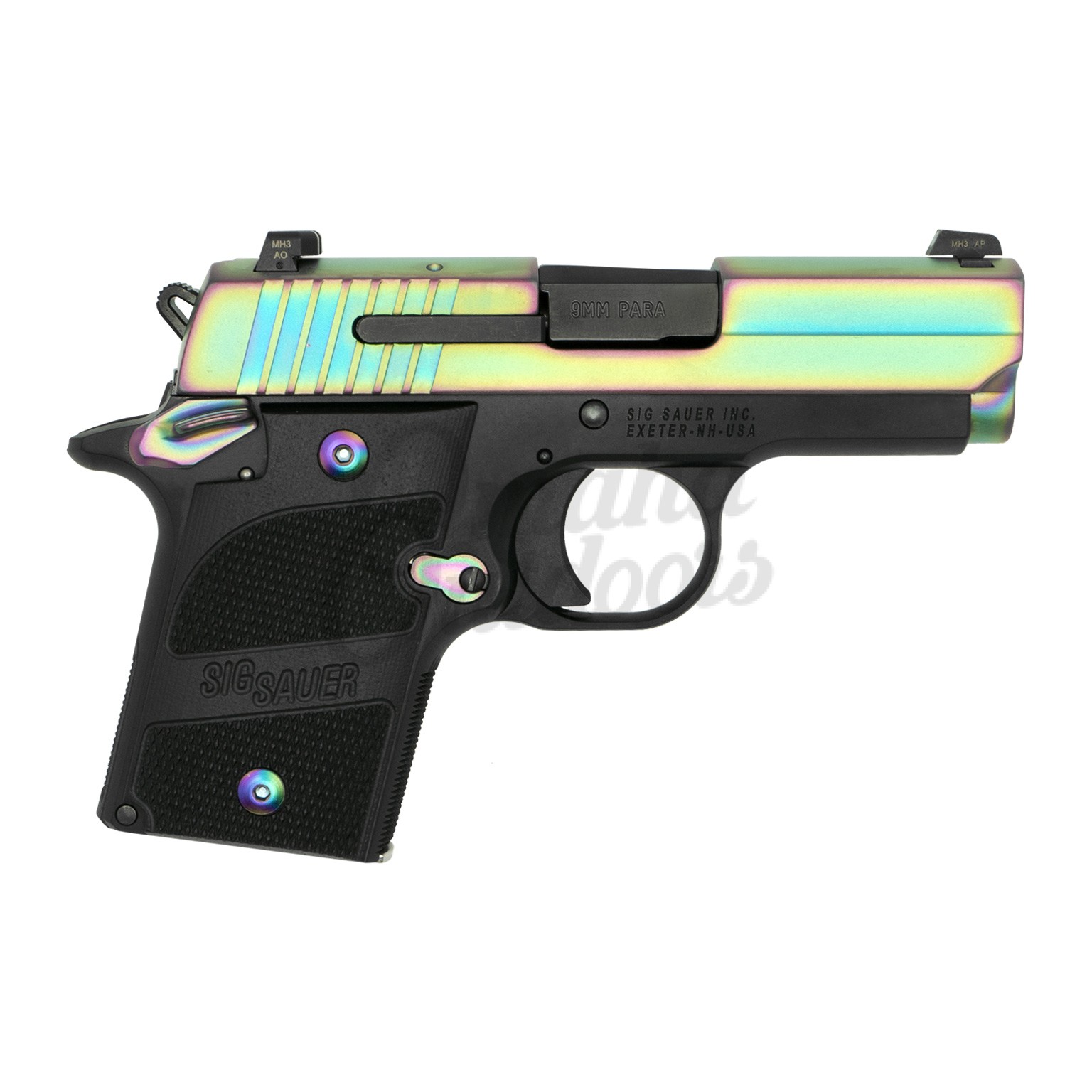 Sig Sauer P938 Edge Pistol 6 RD 9mm Rainbow Slide Night Sights - Omaha ...