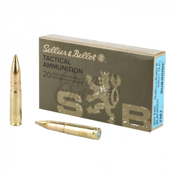 Sellier & Bellot 300 Blackout Subsonic Ammo 200 Grain FMJ 20 Rounds ...