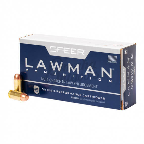 Speer Lawman 40 S&W 165 Grain TMJ Ammo 50 Round Box - In Stock