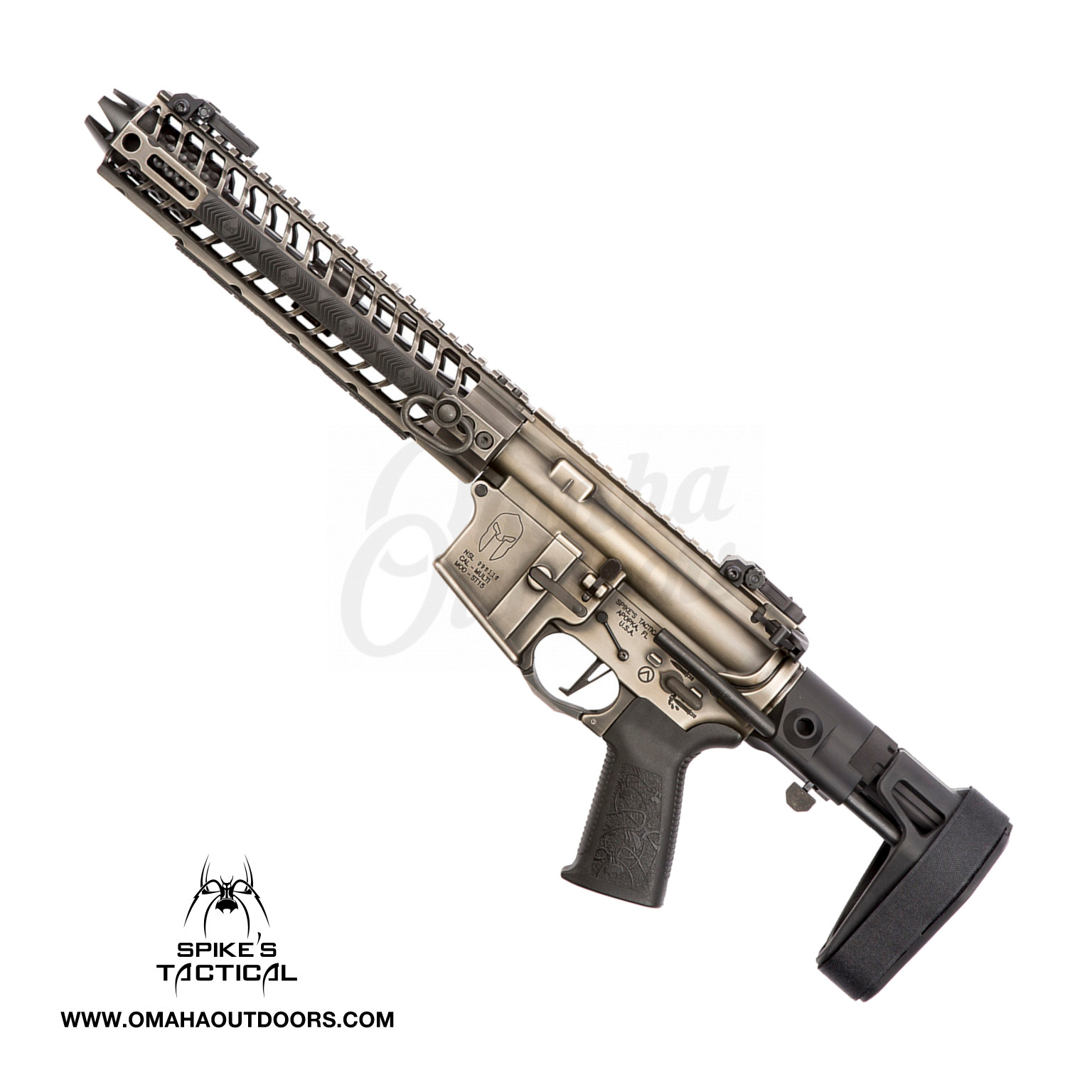 Spikes Tactical Spartan 5.56 8.1 Nickel Boron Battleworn AR Pistol - Omaha  Outdoors