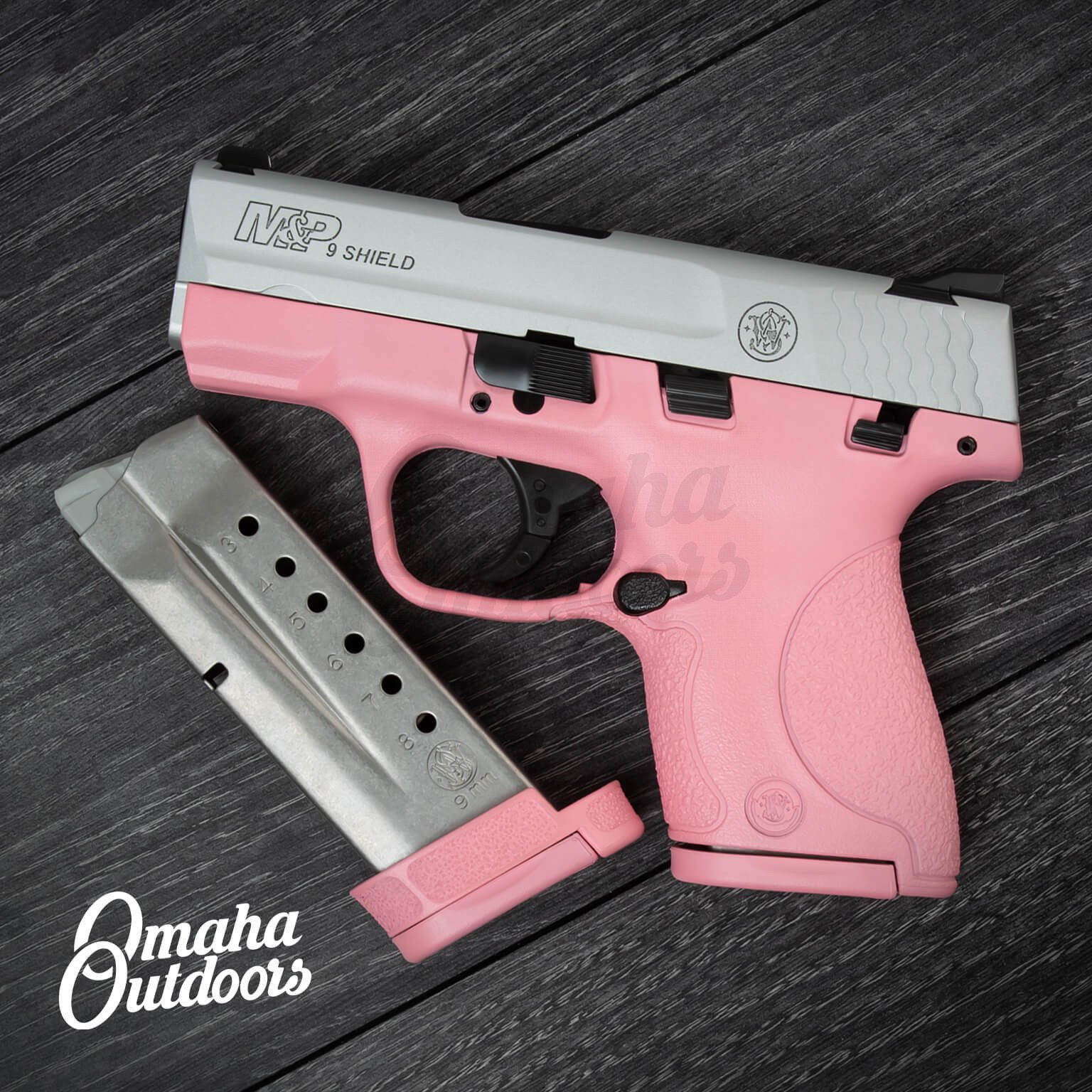Smith And Wesson M P 9 Shield 7 8 Rd 9mm Victoria Pink Satin Aluminum Pistol Thumb Safety Omaha Outdoors