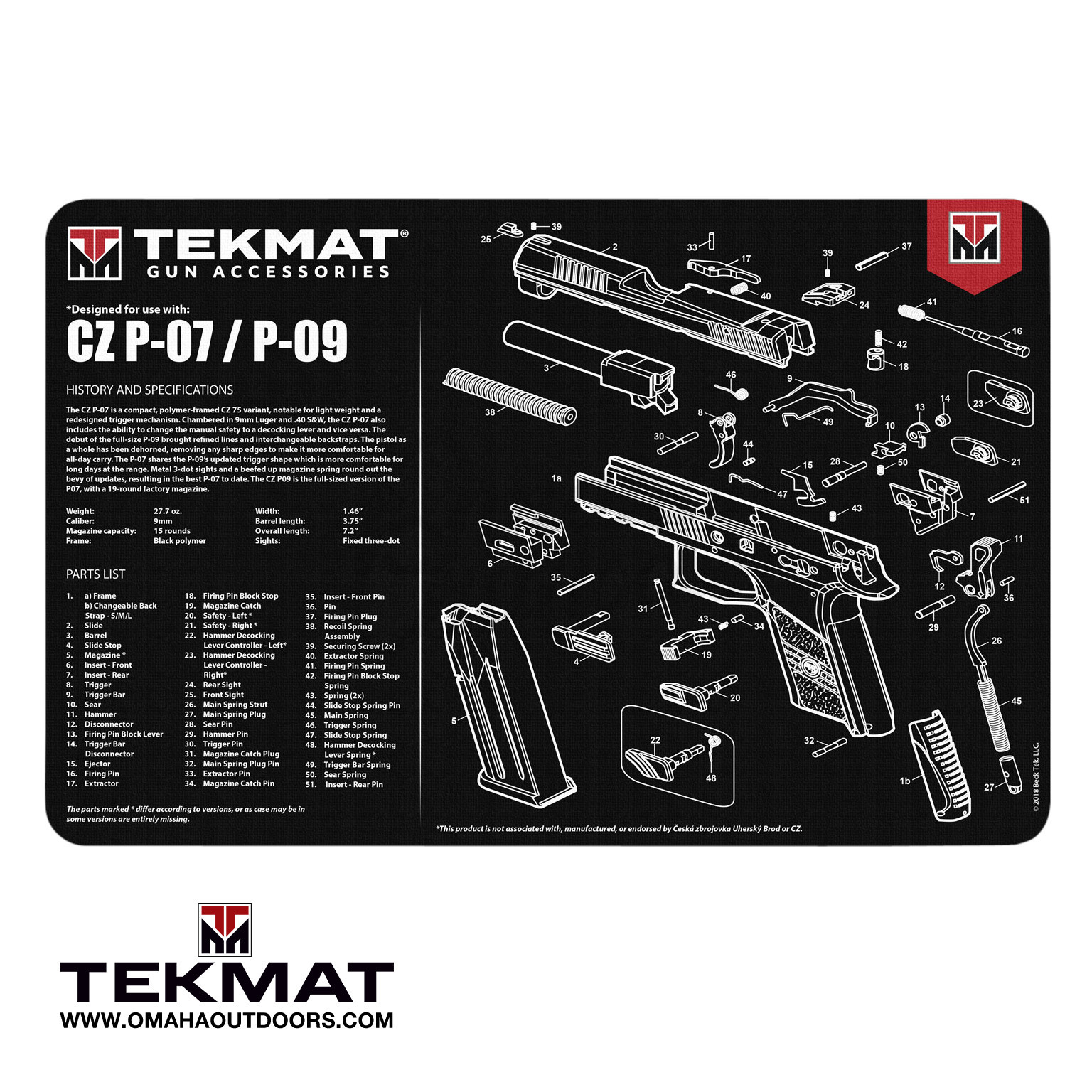 TekMat CZ P 07 / 09 Cleaning Mat - Omaha Outdoors