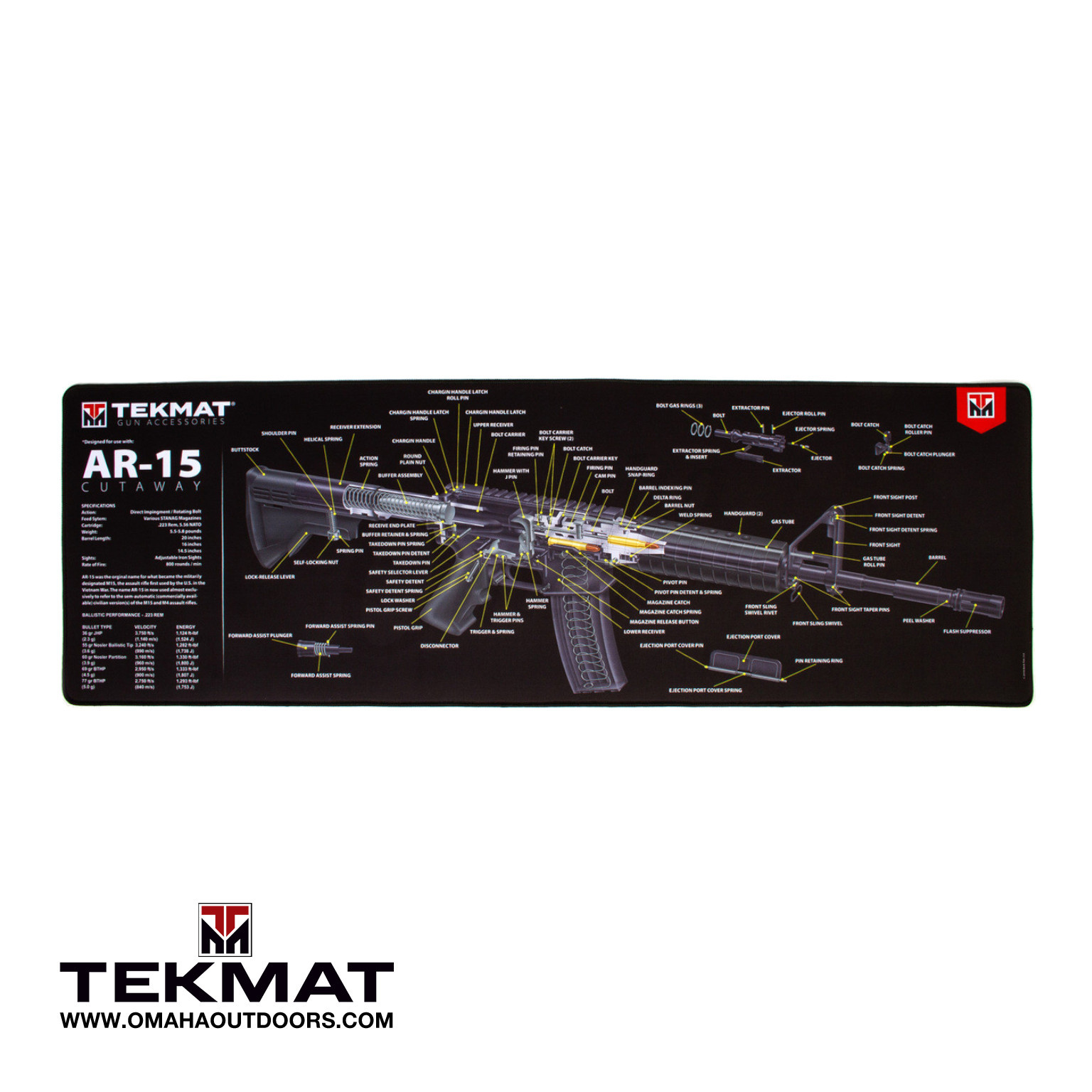 Tekmat Long Gun Ruger 10/22 Gun Cleaning Mat Black