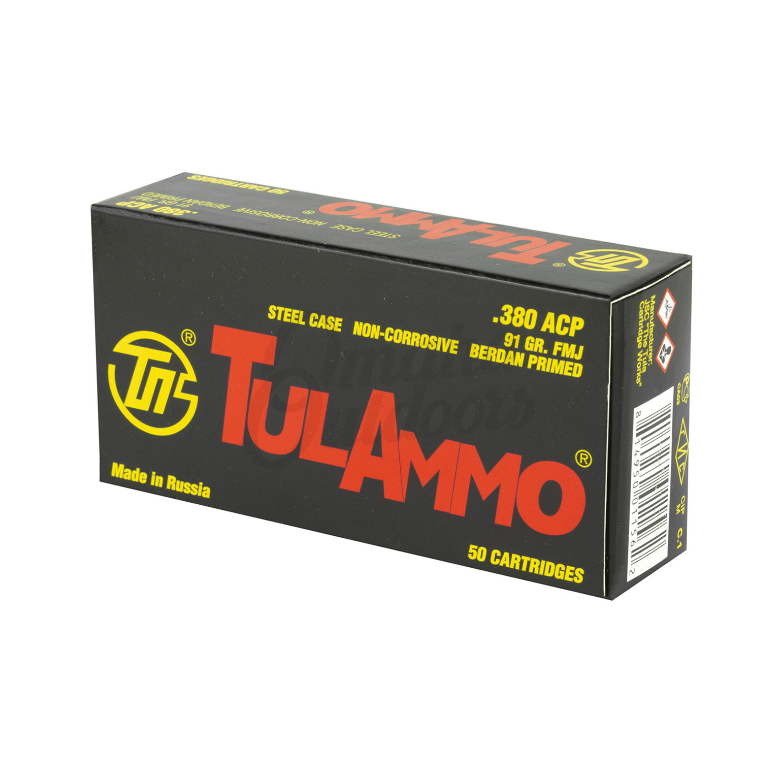 TulAmmo Steel Case Ammo 380 ACP 91 gr FMJ 50 Round Box TA380910 - Omaha ...