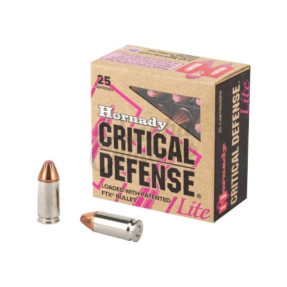 Hornady Critical Defense Lite 9mm Luger 100 Gr Ftx 25 Rounds - Omaha 