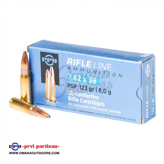 Prvi Partizan 7.62x39 Pointed Soft Point 123 Grain 20 Rounds - Omaha ...