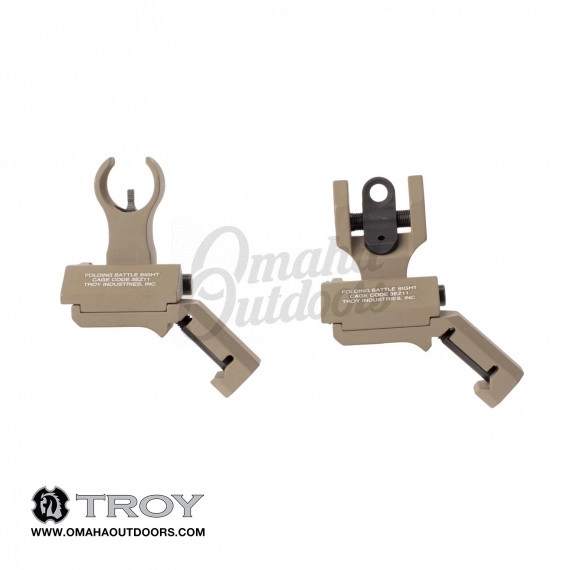 Troy 45 Degree Folding Battle Sights HK Front/Round FDE - Omaha Outdoors