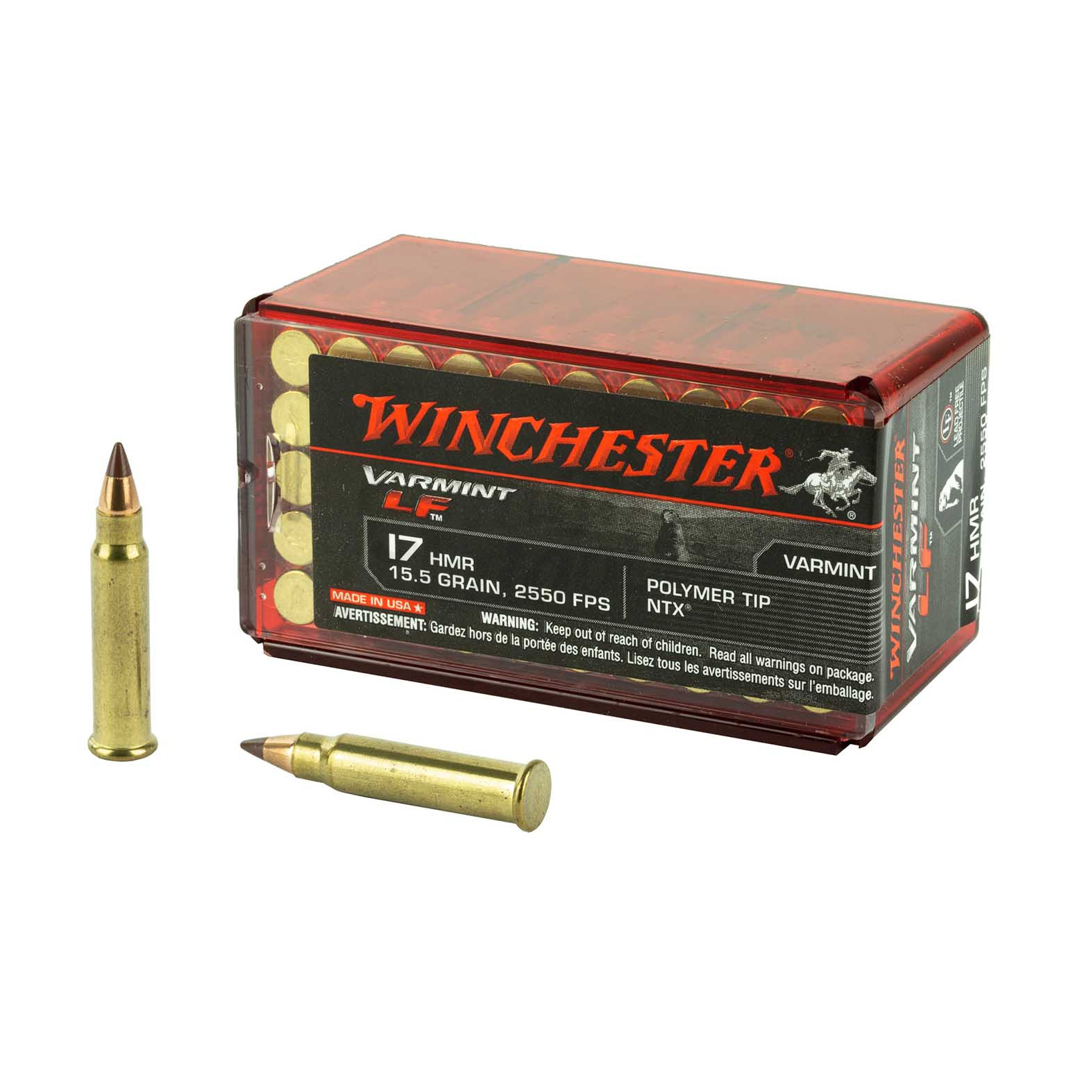 Winchester Varmint LF 17 HMR 15.5 Grain 2550 FPS 50 Rounds - Omaha Outdoors