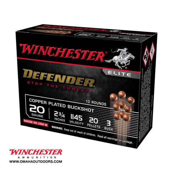 Winchester Defender 20 Gauge #3 Buckshot 10 Rounds - Omaha Outdoors