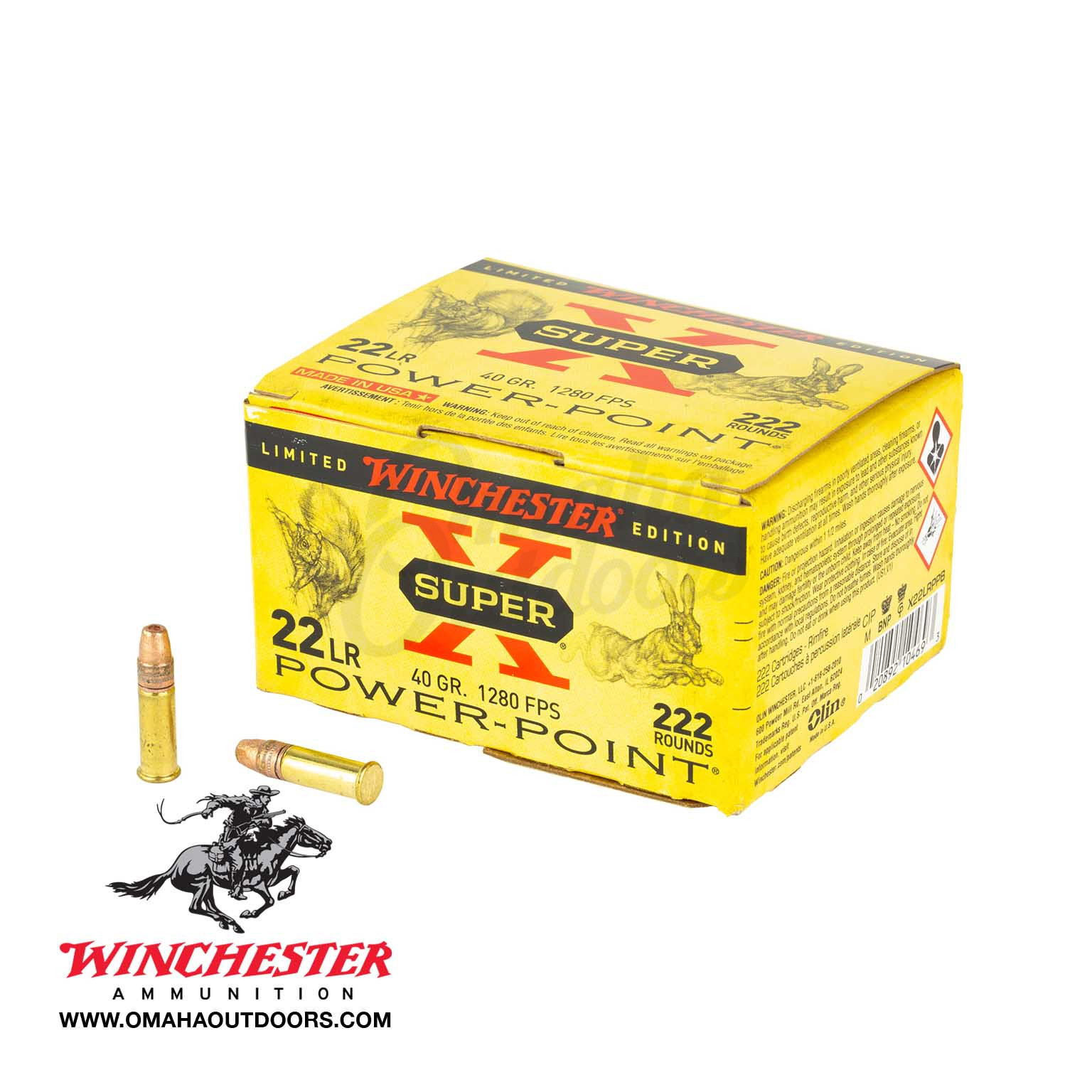 Winchester Super X 22LR 40 Grain 222 Rounds - Omaha Outdoors