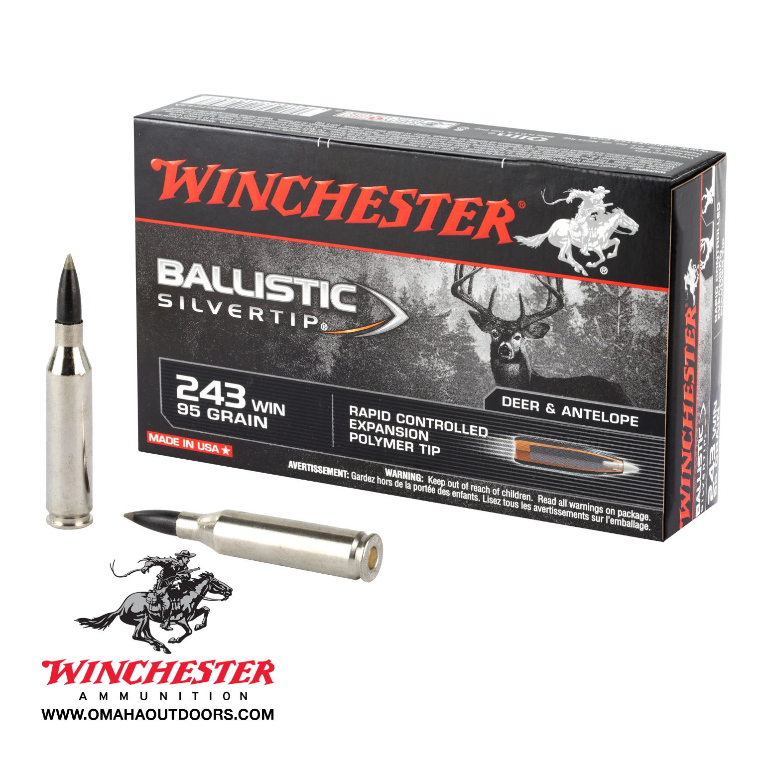 Winchester Ballistic Silvertip 243 95 Grain 20 Rounds - Omaha Outdoors