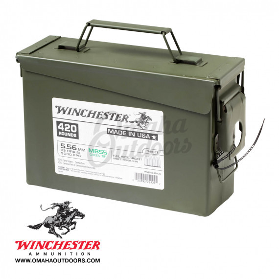 Winchester 5 56 m855 green tip 420 round can